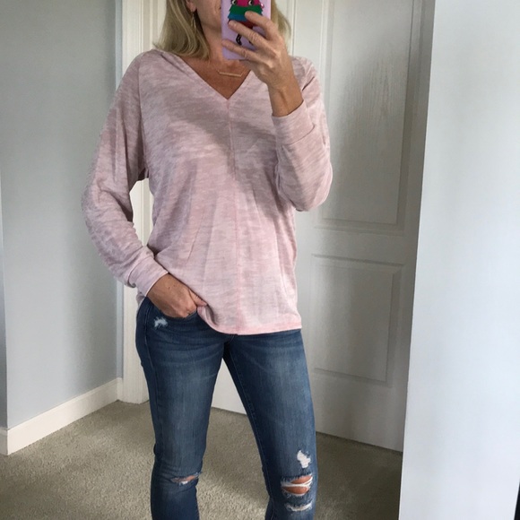 🌻1 MED LEFT🌻Blush Color Hooded Tunic Top - Picture 2 of 8